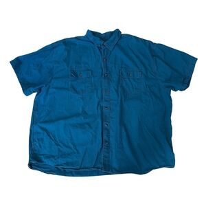 CE‎ Schmidt Workwear Short Sleeve Button Up Work Shirt Teal Mens 4X Casual